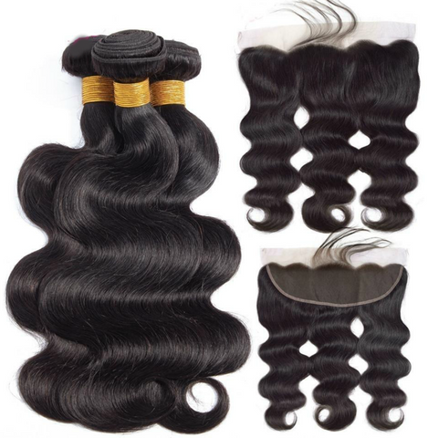 body wave bundles with frontal Brazilian