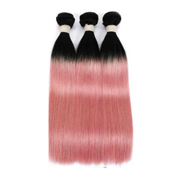 Pink Straight Hair Bundles Brazilian Hair Weave Bundles Ombre