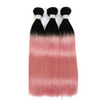 Image of Pink Straight Hair Bundles Brazilian Hair Weave Bundles Ombre