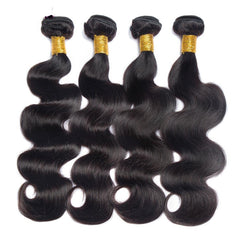 Brazilian Body Wave Hair Bundles 3/4 Pieces Non-Remy Hair Weave Extensions #1B