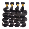 Image of Brazilian Body Wave Hair Bundles 3/4 Pieces Non-Remy Hair Weave Extensions #1B