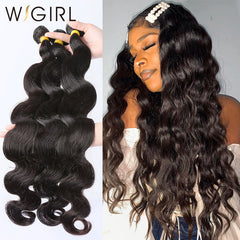 Wigirl 8- 28 30 32 40 Inch Body Wave Brazilian Hair Weave Bundles Double Drawn 3 4 Bundles Deal Remy Human Hair bodywave