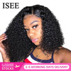 Image of ISEE HAIR Curly Bob Lace Front Wigs For Women Kinky Curly Lace Front Wig 360 Lace Frontal Wig Brazilian Curly Human Hair Wigs