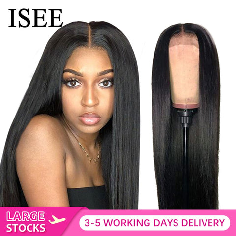 ISEE HAIR Straight Lace Front Wig Remy 360 Lace Frontal Wig 150% Density 13X4/13X6 Malaysian Straight Lace Front Human Hair Wigs