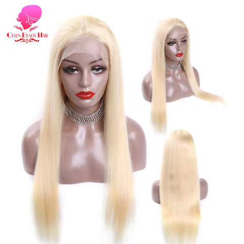 13x6 1B 613 Blonde Ombre Color Remy Brazilian Straight Wig Long Pre Plucked Glueless Lace Front Human Hair Wigs for Black Women