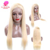 Image of 13x6 1B 613 Blonde Ombre Color Remy Brazilian Straight Wig Long Pre Plucked Glueless Lace Front Human Hair Wigs for Black Women