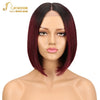 Image of Joedir Brazilian Remy Hair Straight Short Human Hair Bob Wigs Ombre TT1B 30 Color Blunt Cut Bob Lace Front Wig With Closure