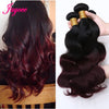 Image of Brazilian Hair Body Wave Bundles 1b/Burgundy Brazilian Ombre Hair